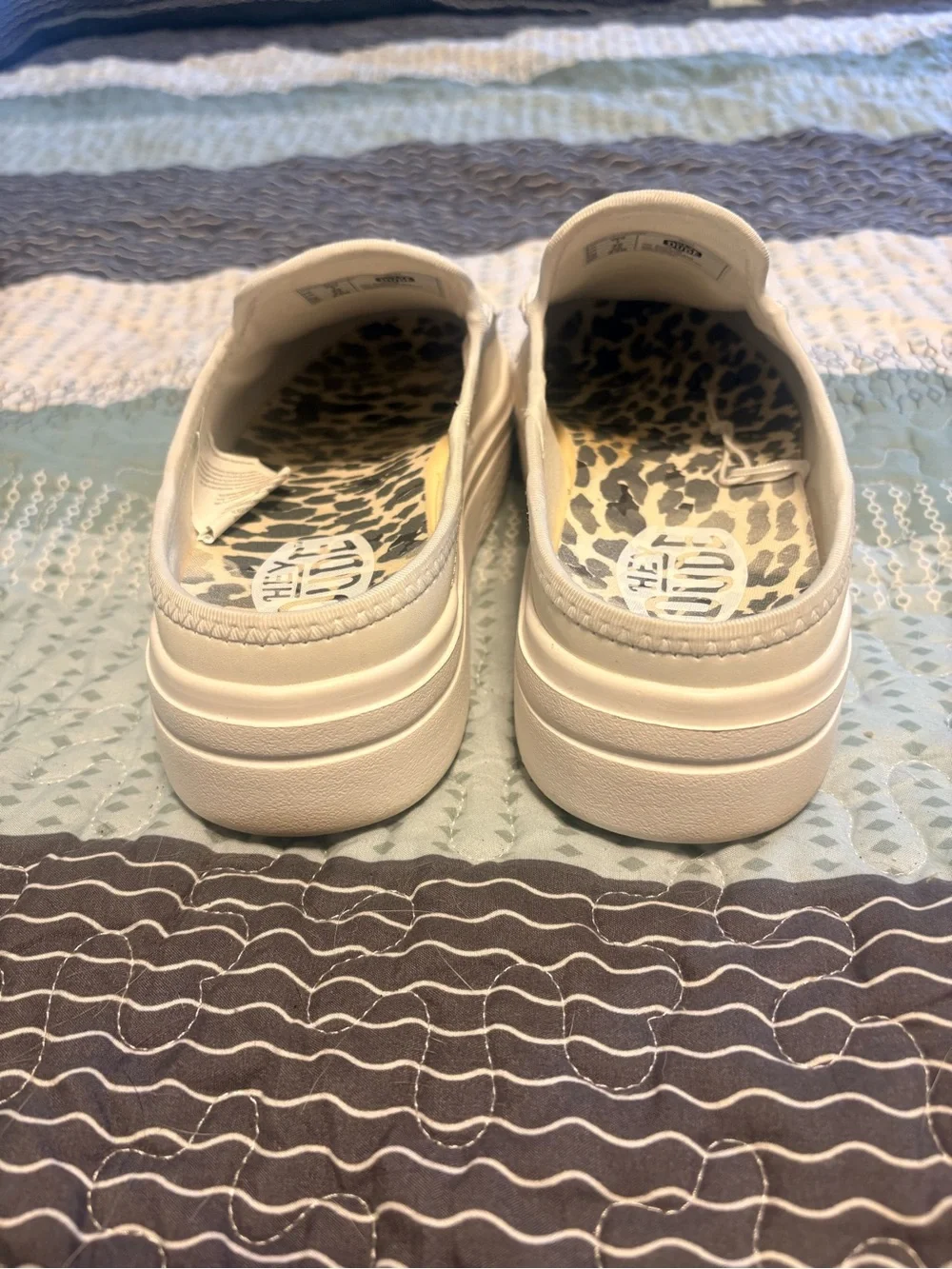 Hey Dude Women’s White Platform Slip-On Mule - Picture 3 of 5